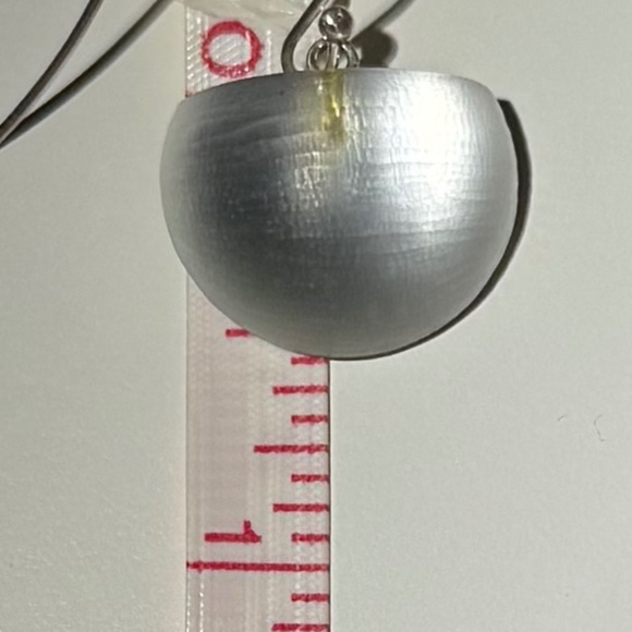 Alexis Bittar Hand Carved Clear White Lucite Half Circle Earrings - Picture 4 of 4